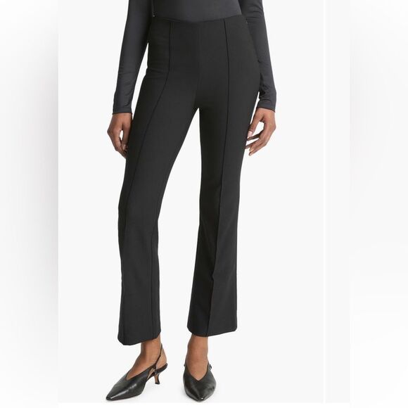Vince Pintuck Pleat Crop Black Flare Pants size medium